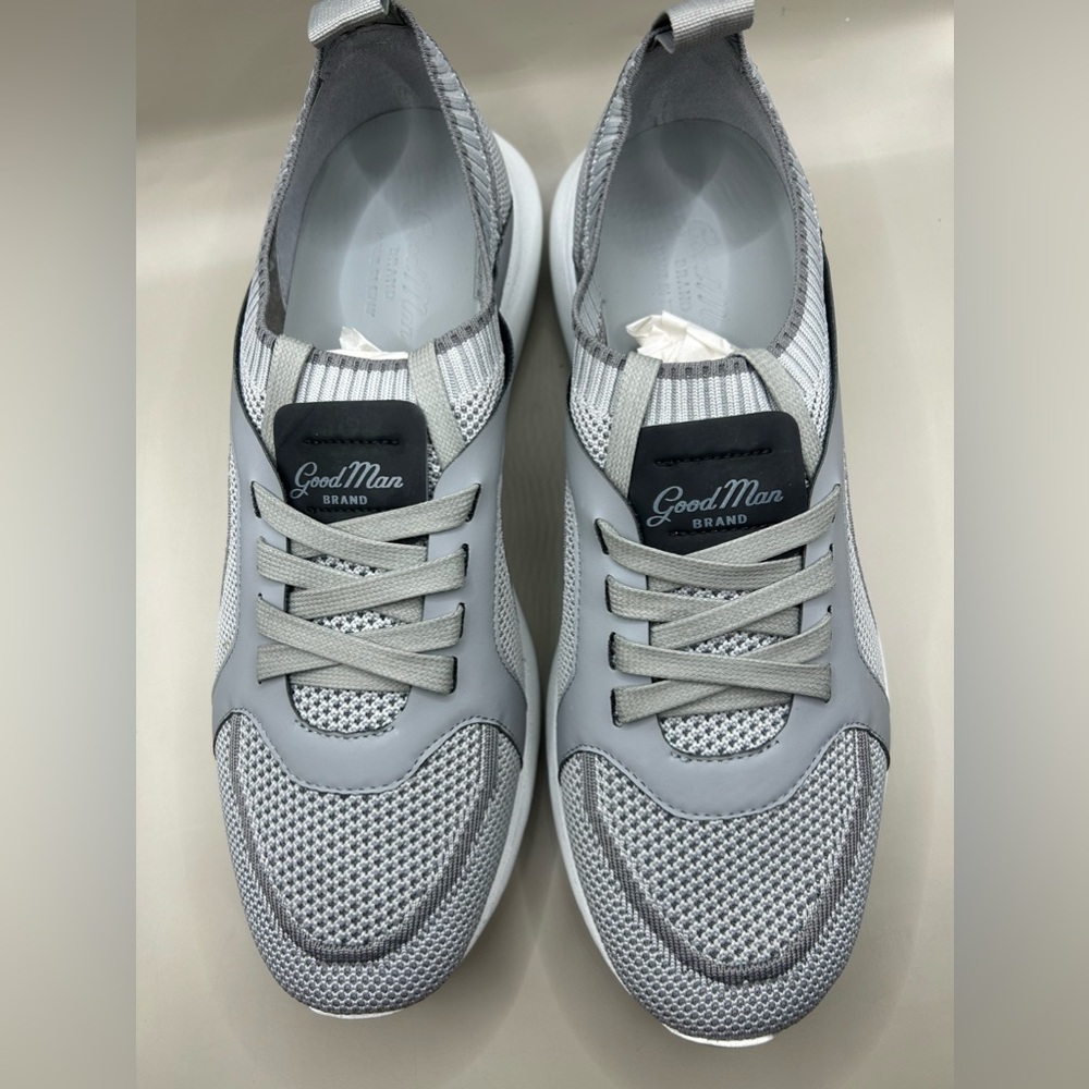 NEW MSRP $298 Good Man Brand GMB Knit Trainer Sneakers in Grey